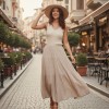 Kat Kat Uçuş Uçuş Maxi Etek – Cappuccino